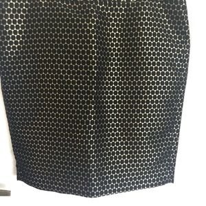 NWT Black & Gold Ann Taylor Pencil Skirt Size 16